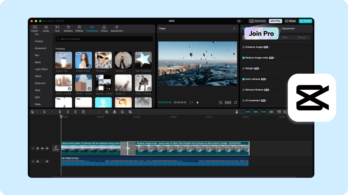 Tài khoản Capcut Pro | Vua ngành mỳ ăn liền 7 Giao diện capcut pro tại APP PC