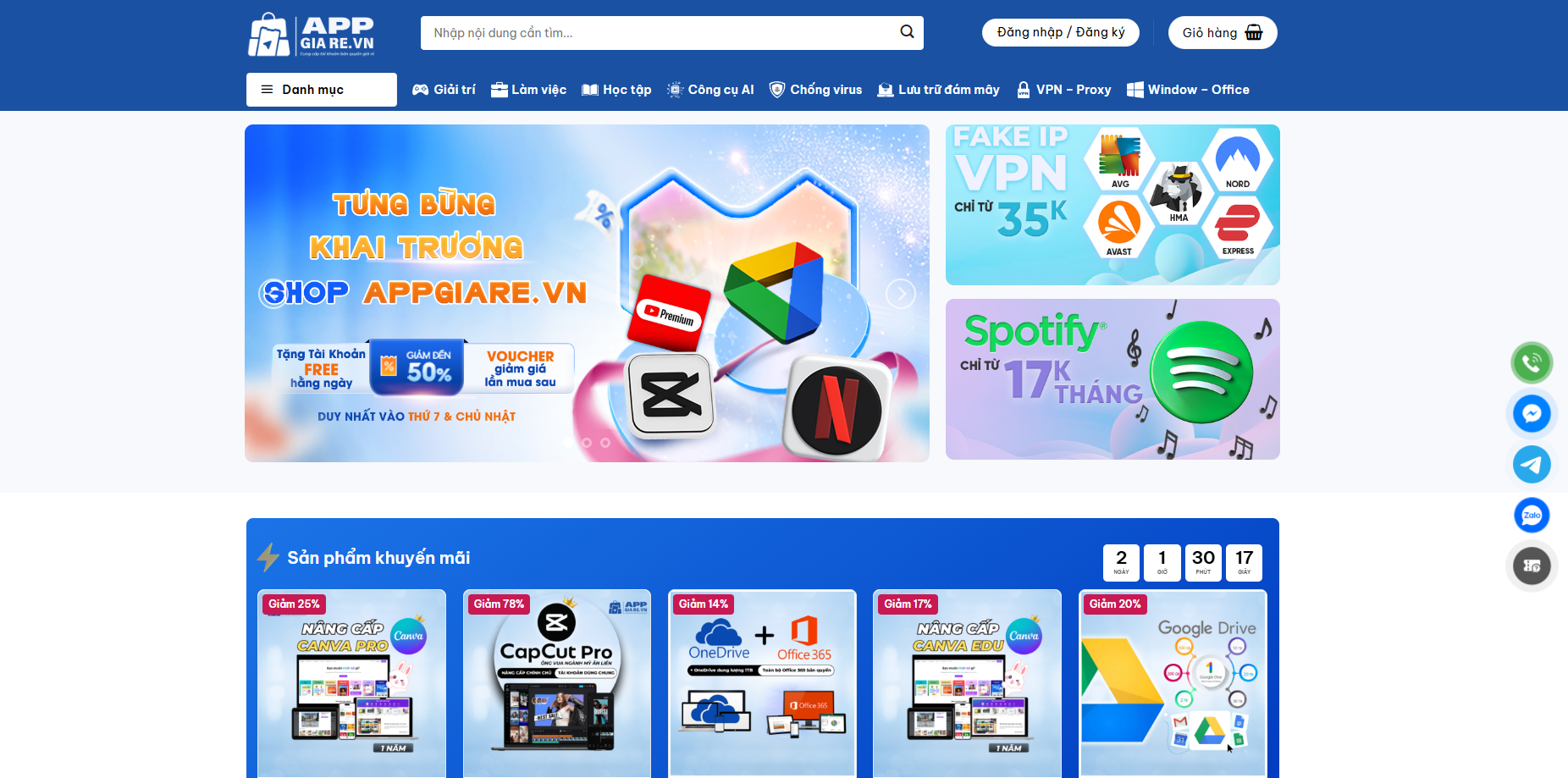 app gia re cung cap tai khoan ban quyen uy tin