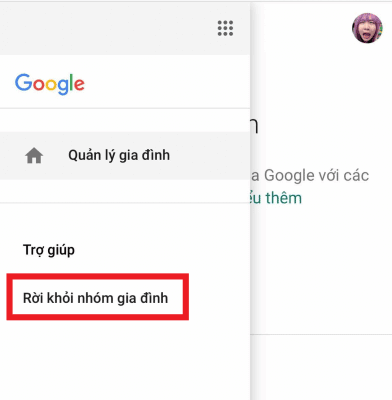 Thoat Google Family buoc 2