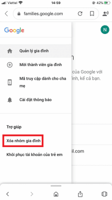 Thoat Google Family buoc 3