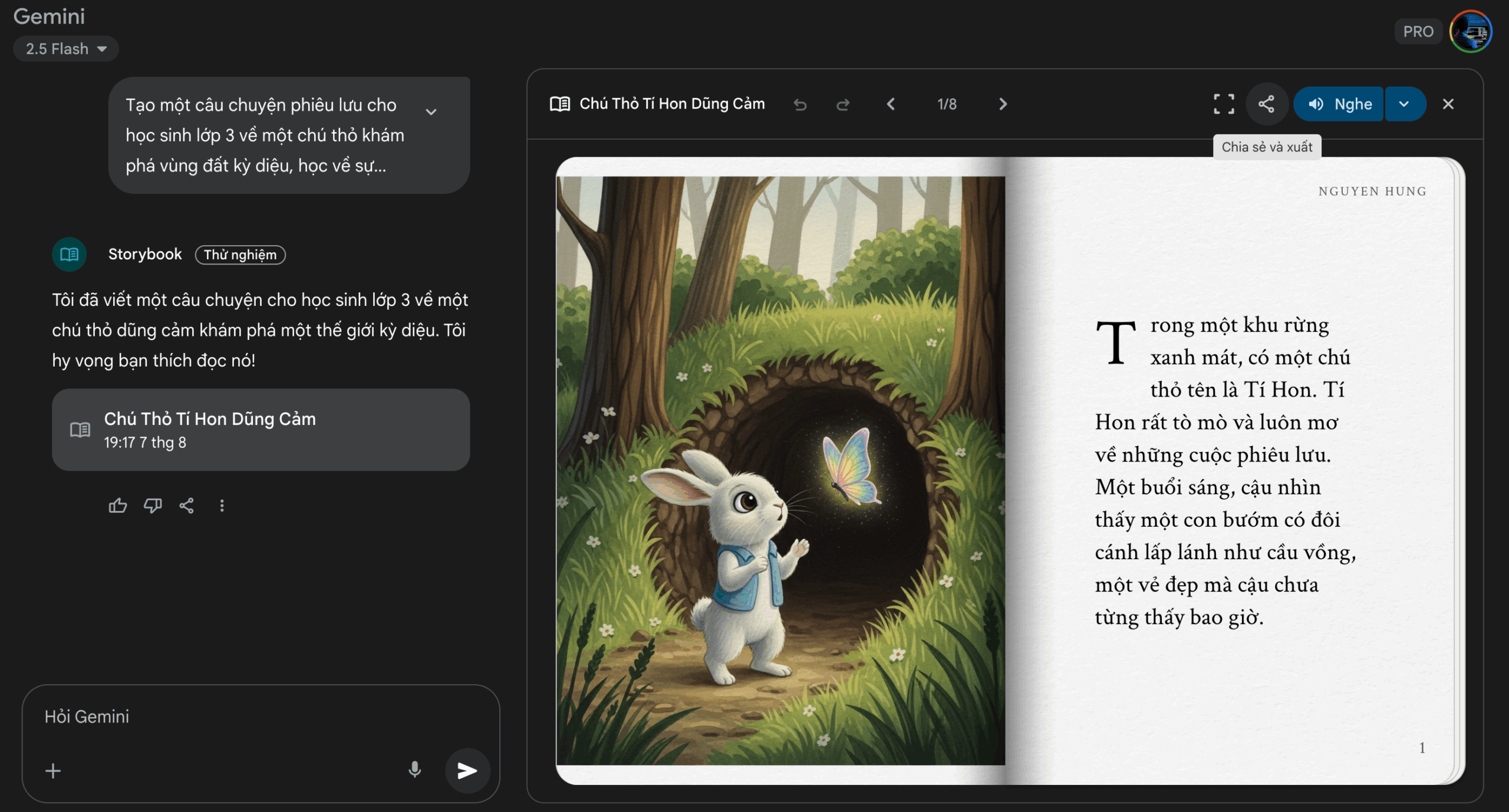 Storybook Gemini Viết Truyện Minh Họa Với Gemini AI Hoàn Toàn Miễn Phí 6 Anh man hinh 2025 08 07 luc 19.21.32 scaled
