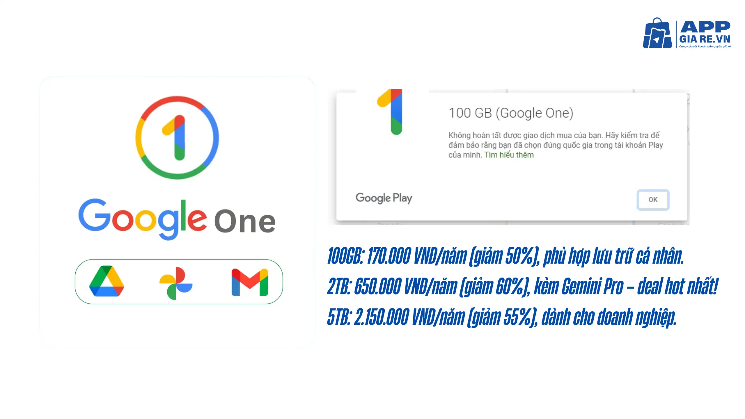 So Sánh Google One Và OneDrive Bộ Lưu Trữ Đám Mây Nào Tốt Hơn Năm 2025? 6 Google One giá rẻ tại App Giá Rẻ