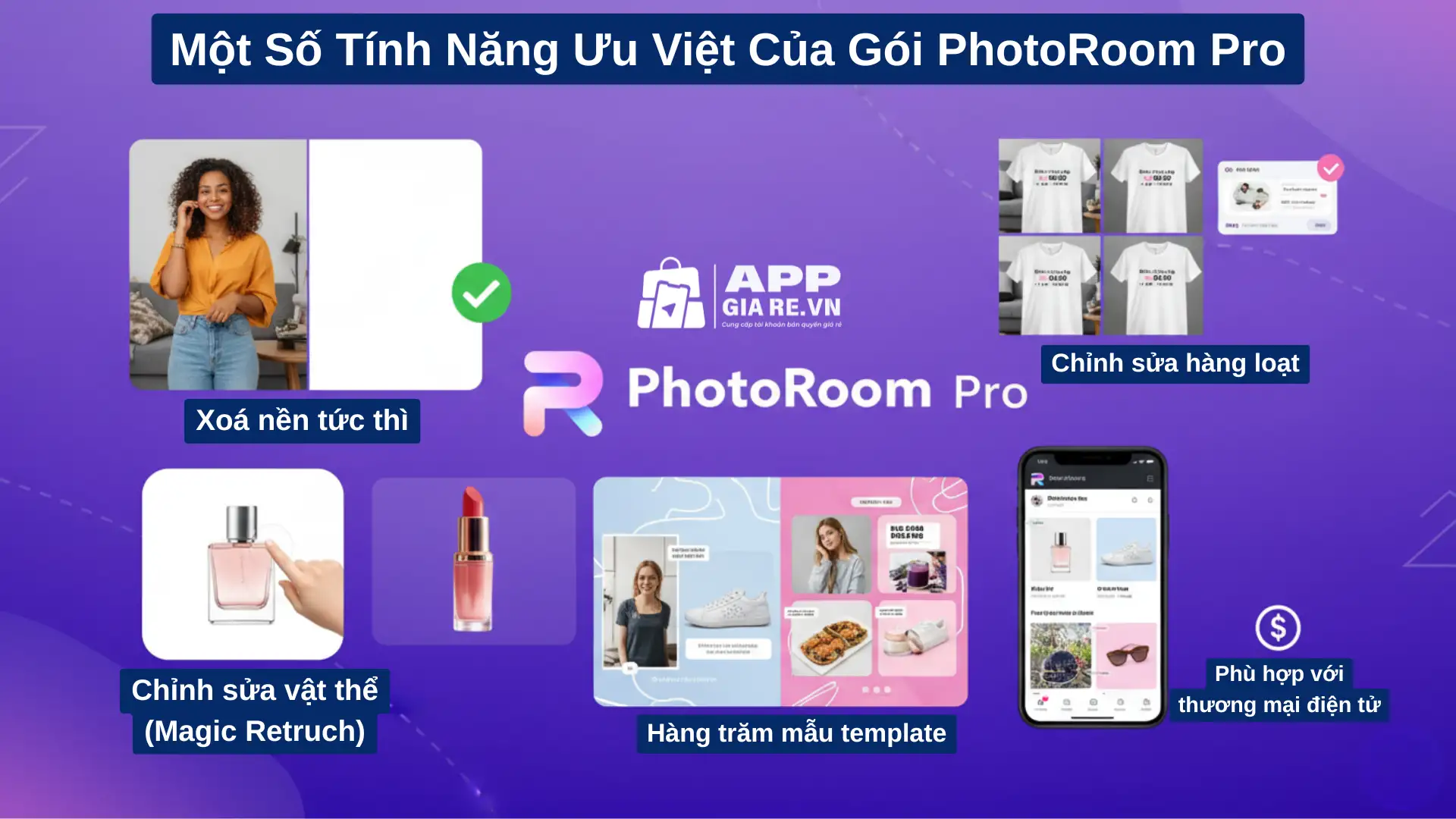 Tài khoản PhotoRoom Pro giá rẻ nâng cấp chính hãng 8 Tham khảo một số tính năng ưu việt của gói PhotoRoom Pro