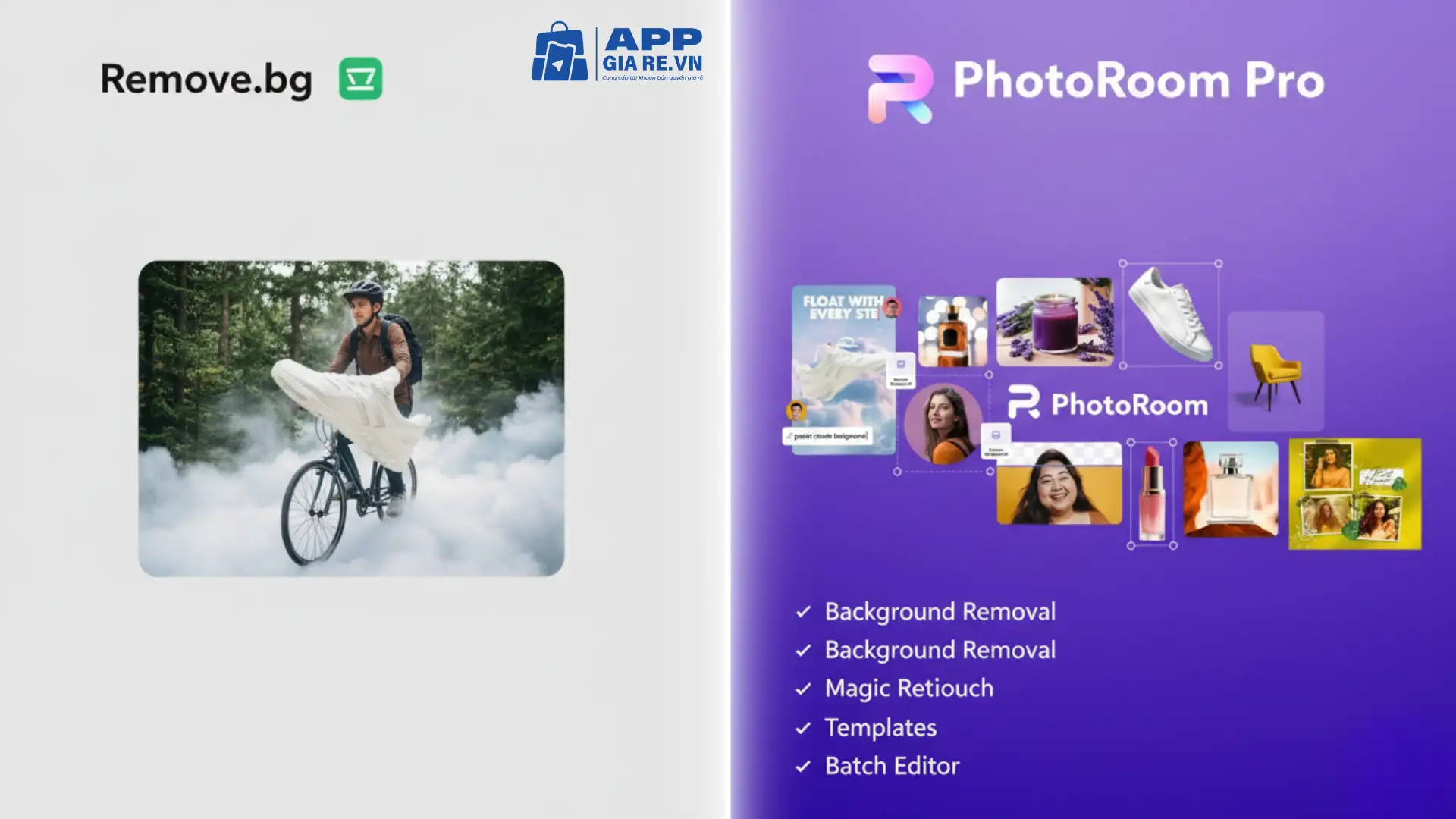 Tài khoản PhotoRoom Pro giá rẻ nâng cấp chính hãng 9 Remove.bg Vs PhotoRoom Pro