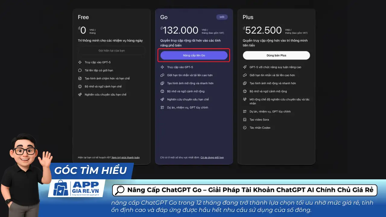 Nâng cấp CHATGPT GO