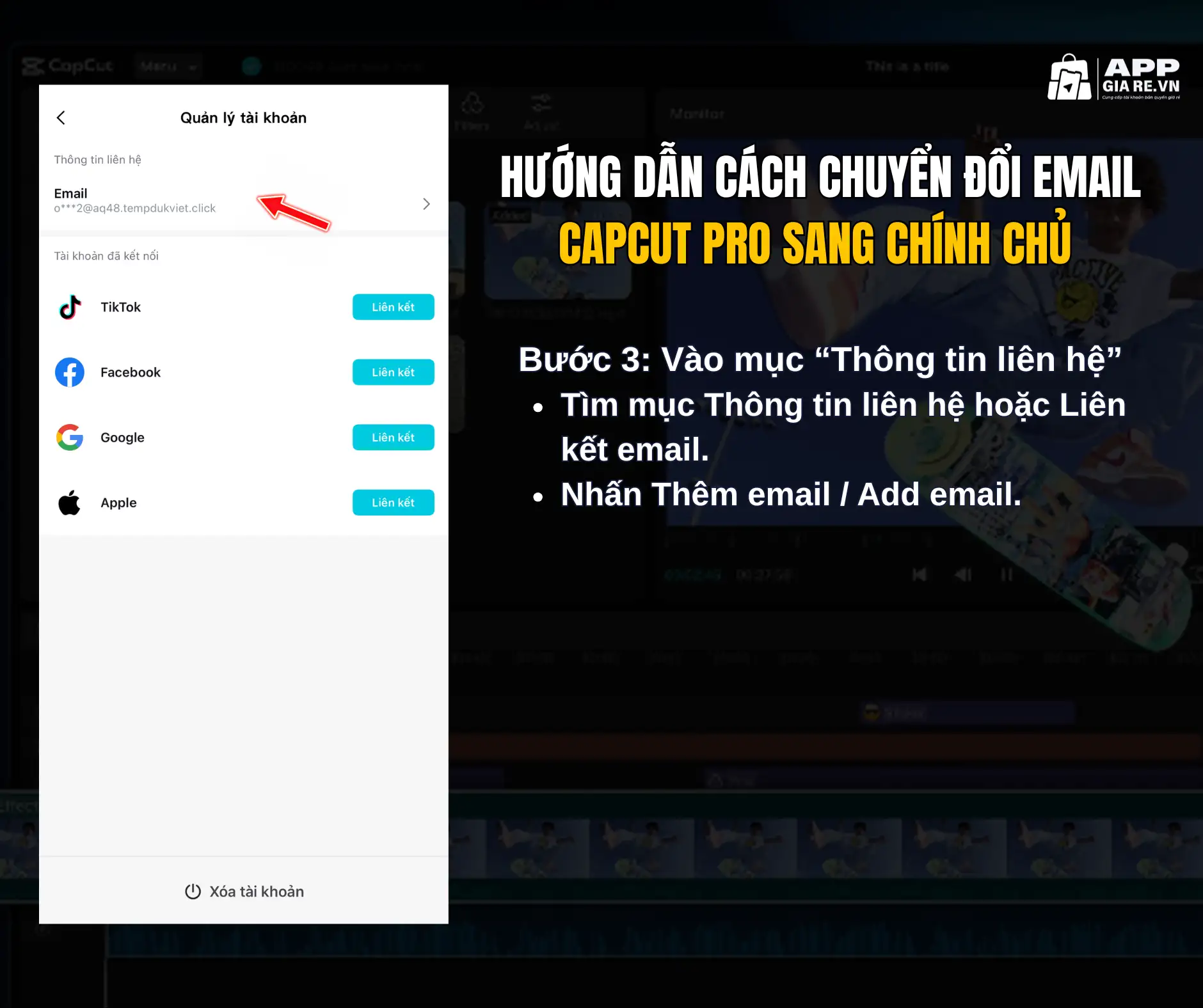 Email hoàn toàn mới, chưa từng đăng nhập CapCut Bước 3