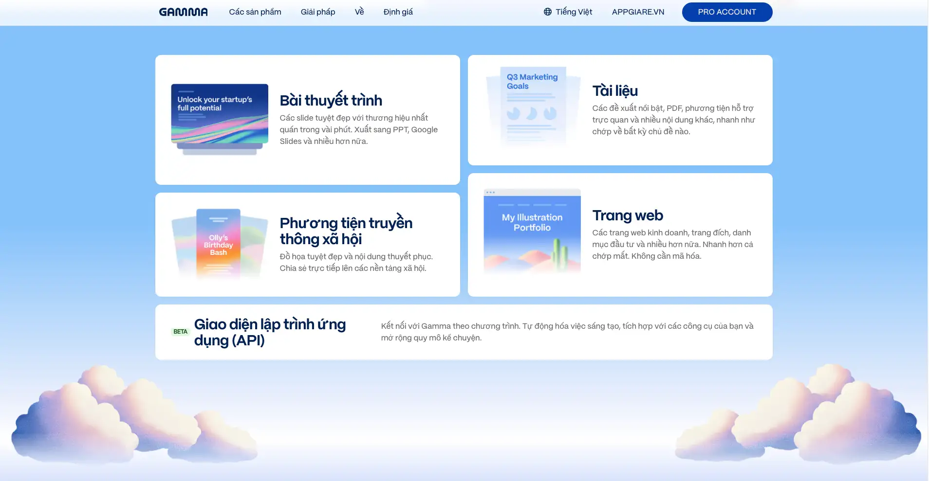 Nâng cấp Gamma Pro