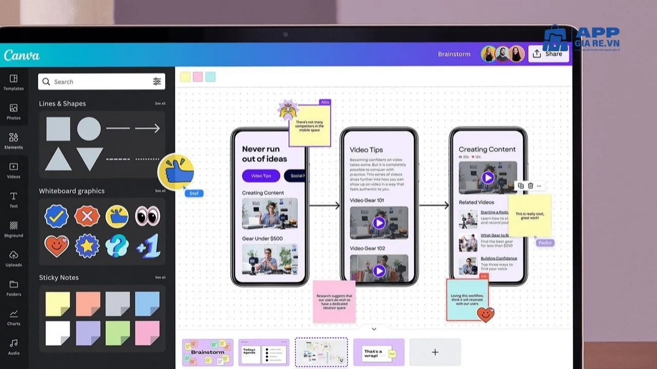 Canva là công cụ thiết kế trực tuyến với hàng trăm nghìn template và tài nguyên