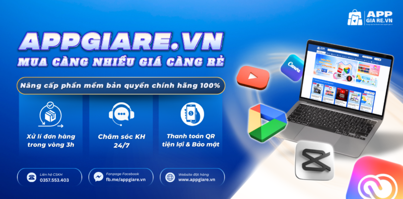 appgiare.vn nang cap tai ban ban quyen chinh hang 100