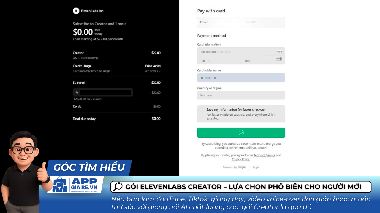 GOI ELEVENLABS CREATOR – LUA CHON PHO BIEN CHO NGUOI MOI