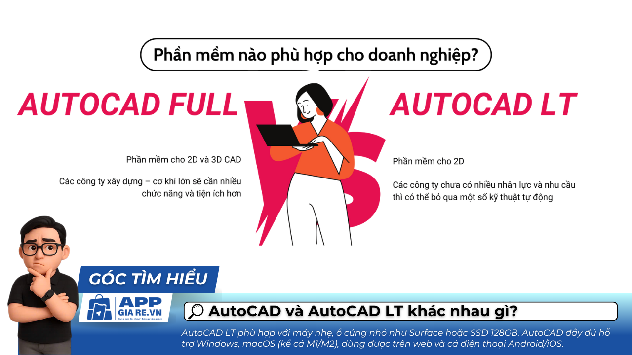 AutoCAD va AutoCAD LT khac nhau gi