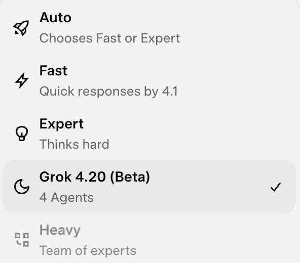 Grok 4.20 beta