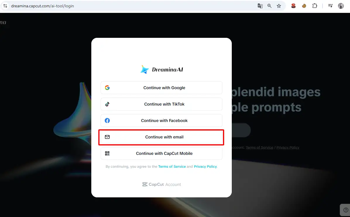 huong dan dang nhap dreamina capcut ai