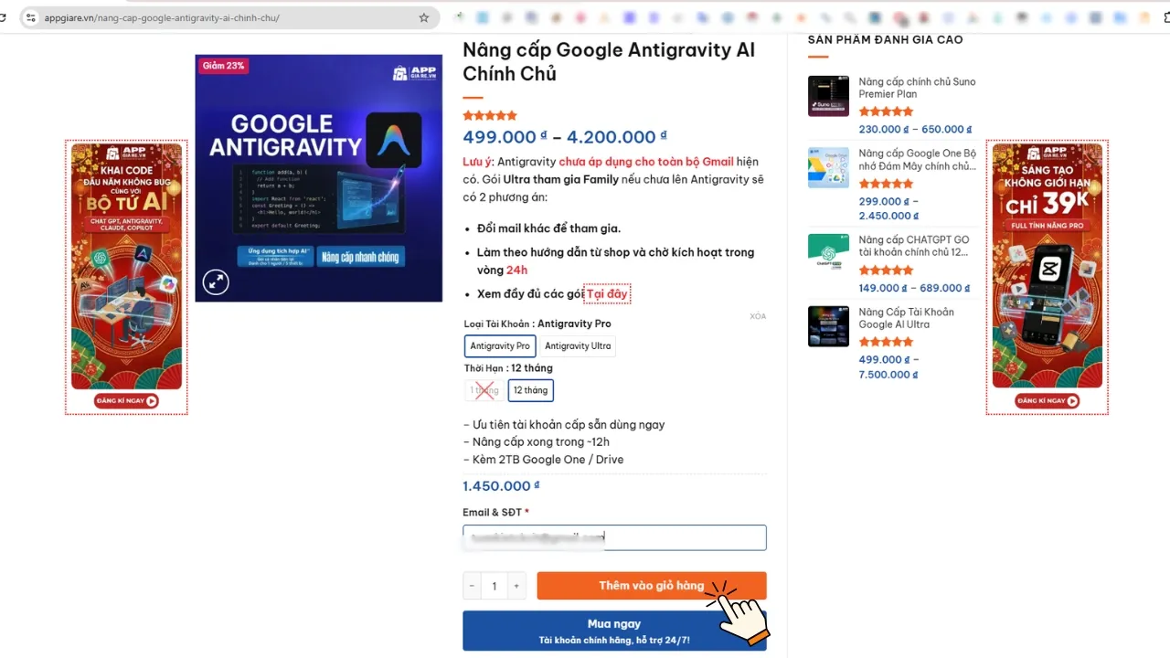 Thêm sản phẩm vào giỏ hàng