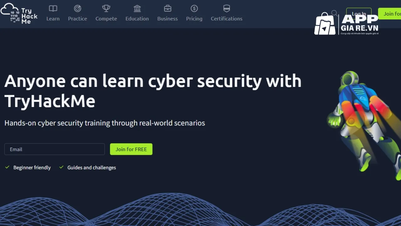 TryHackMe nền tảng học an ninh mạng với các phòng lab thực hành